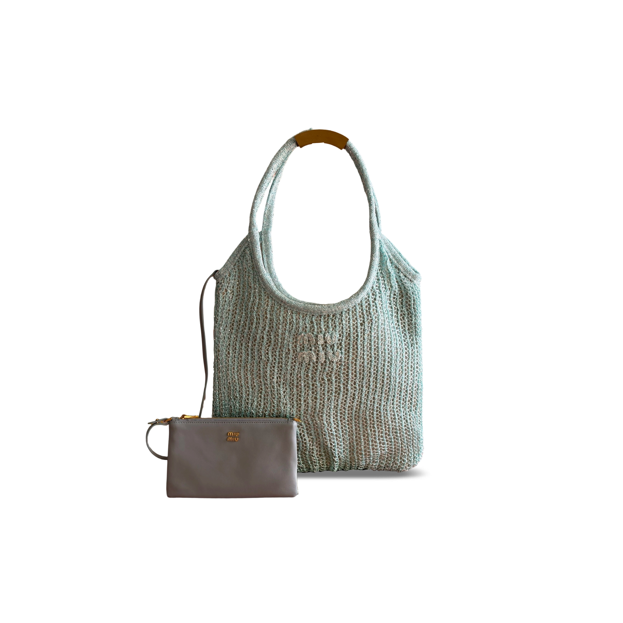 MIU MIU IVY SEQUIN MESH BAG 5BG231 (40*35cm)